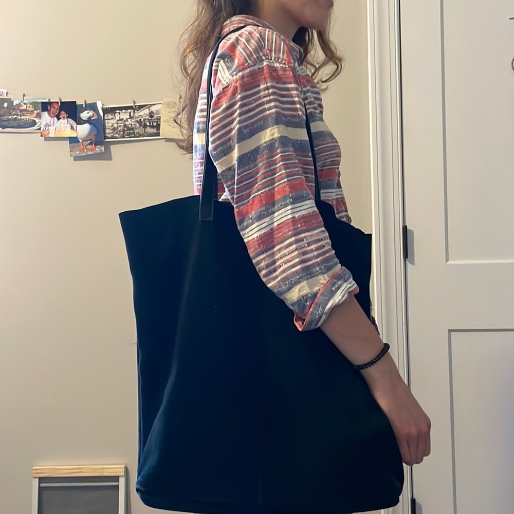 Black Suede Shoulder/Tote - Moda Luxe